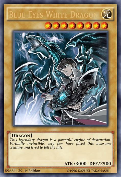 blue eyes white dragon card artwork